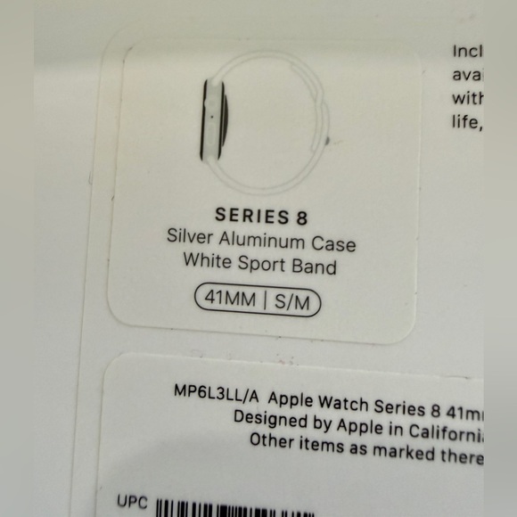 Apple Watch Series 8 41mm Silver Aluminum Case White Sport Band Like New - Picture 7 of 8